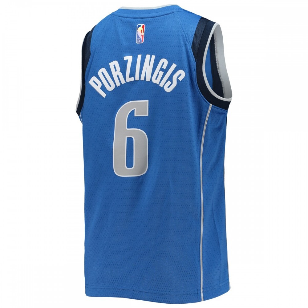 Kristaps Porzingis Dallas Mavericks Youth 2021/22 Diamond Swingman Jersey - Icon Edition - Blue-Pro Kit Vault | Brand New 26/27 Sports Jerseys